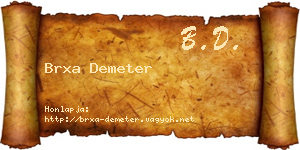 Brxa Demeter névjegykártya